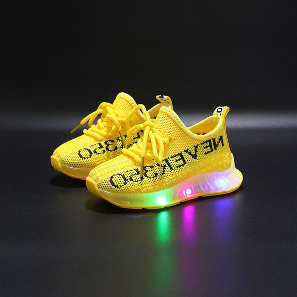 Αθλητικά  πάνινα παπούτσια με επιγραφή για αγόρια και κορίτσια - φωτεινά