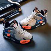 Bērnu puszābaki no eko ādas ar šņorēm un uzlīmēm