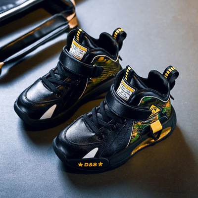 Bērnu puszābaki no eko ādas ar šņorēm un uzlīmēm