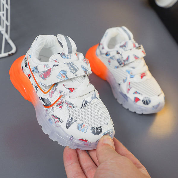 Παιδικά αθλητικά παπούτσια που αναπνέουν με εφαρμογή χρώματος - φωτεινά