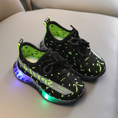 Gyerek sport- és hétköznapi tornacipő textilből - világító