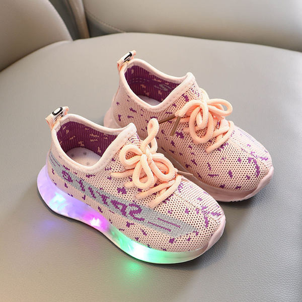 Gyerek sport- és hétköznapi tornacipő textilből - világító