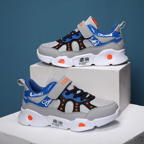 Αθλητικά και καθημερινά παιδικά πάνινα παπούτσια για αγόρια σε μπλε και γκρι χρώμα