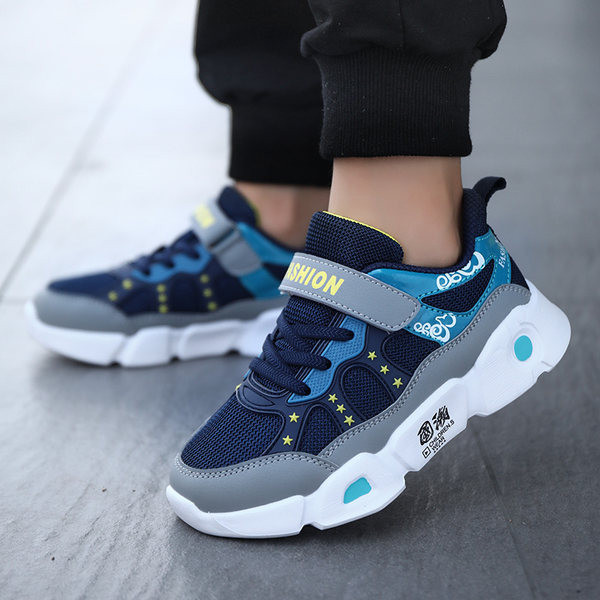 Αθλητικά και καθημερινά παιδικά πάνινα παπούτσια για αγόρια σε μπλε και γκρι χρώμα