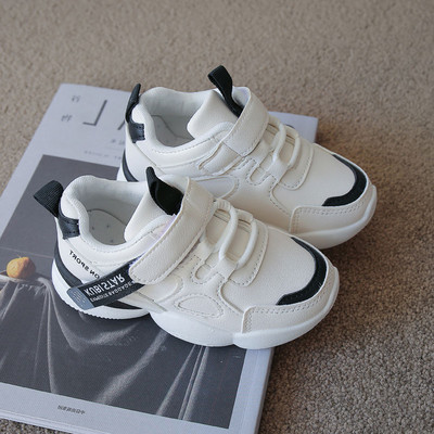 Παιδικά έκο δερμάτινα αθλητικά παπούτσια με λουράκια βελκρό και επίπεδη σόλα