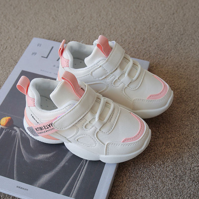 Παιδικά έκο δερμάτινα αθλητικά παπούτσια με λουράκια βελκρό και επίπεδη σόλα