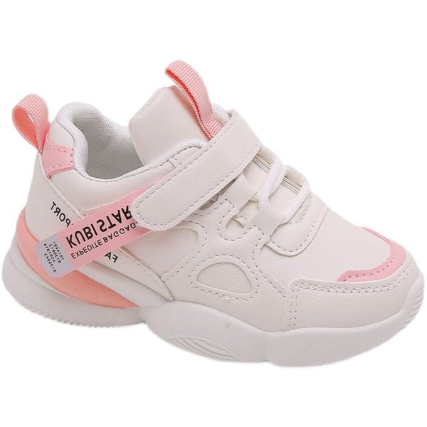 Παιδικά έκο δερμάτινα αθλητικά παπούτσια με λουράκια βελκρό και επίπεδη σόλα