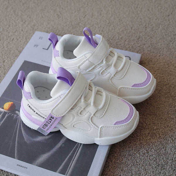 Παιδικά έκο δερμάτινα αθλητικά παπούτσια με λουράκια βελκρό και επίπεδη σόλα