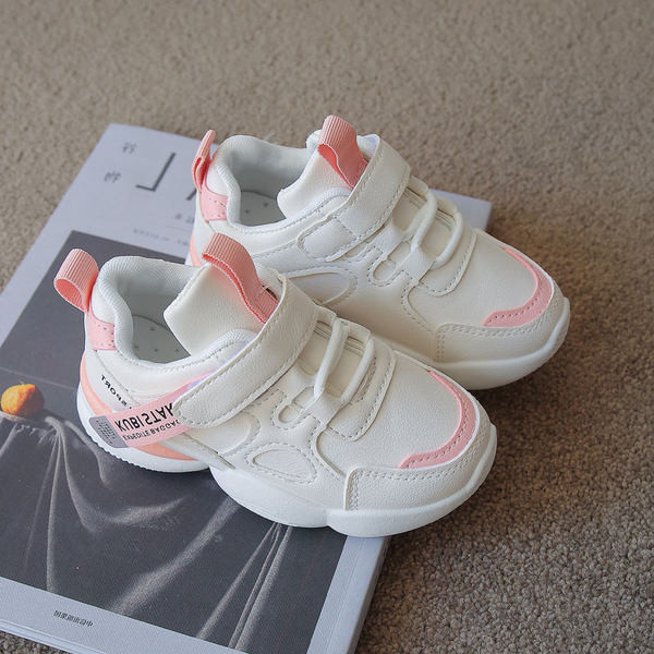 Παιδικά έκο δερμάτινα αθλητικά παπούτσια με λουράκια βελκρό και επίπεδη σόλα