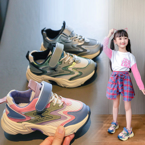 Παιδικά αθλητικά πάνινα παπούτσια με λουράκια βελκρό και πλέγμα