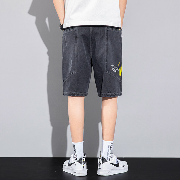 Τζιν σορτς με ελαστική μέση