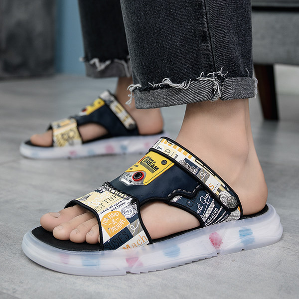 Ανδρικά χρωματιστά σανδάλια με επίπεδη σόλα