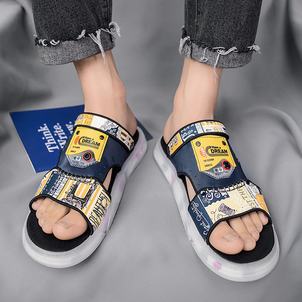 Ανδρικά χρωματιστά σανδάλια με επίπεδη σόλα