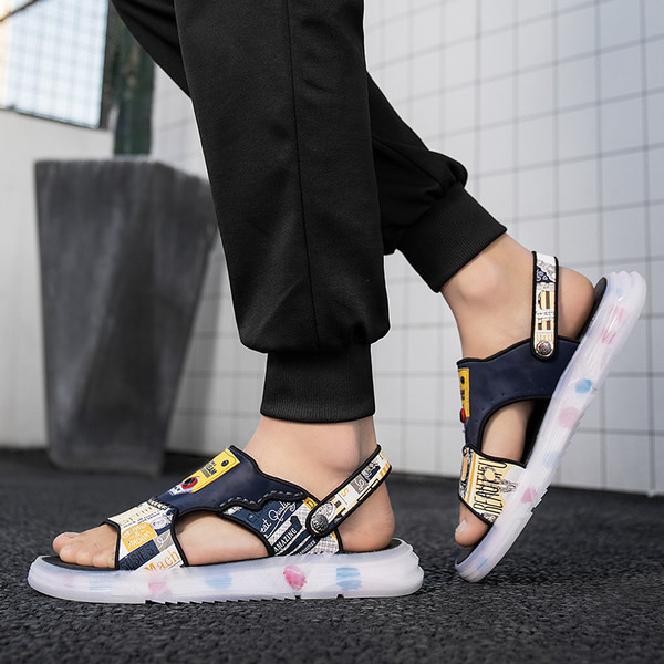 Ανδρικά χρωματιστά σανδάλια με επίπεδη σόλα