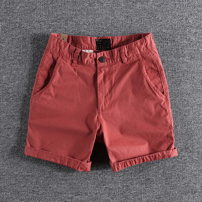 Μονόχρωμο ανδρικό παντελόνι 3/4 με τσέπες