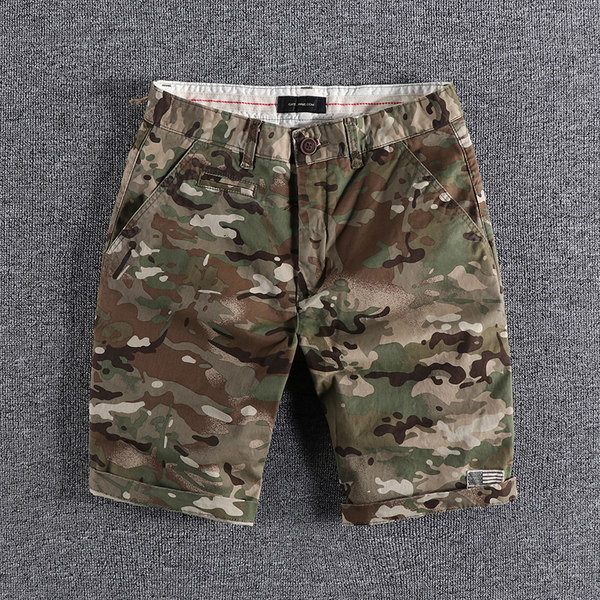 Ανδρικό καμουφλάζ παντελόνι 3/4 με τσέπες