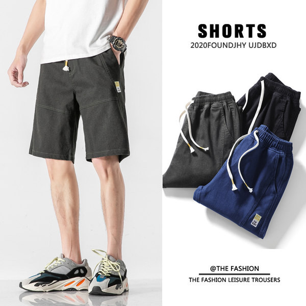 Hétköznapi pamutnadrág megkötővel és elasztikus derékkal