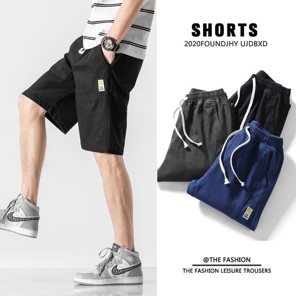 Hétköznapi pamutnadrág megkötővel és elasztikus derékkal