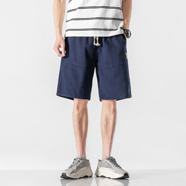 Hétköznapi pamutnadrág megkötővel és elasztikus derékkal