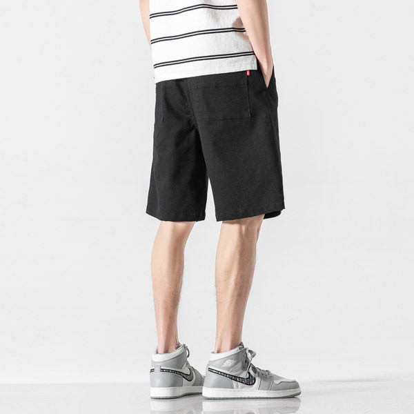 Hétköznapi pamutnadrág megkötővel és elasztikus derékkal