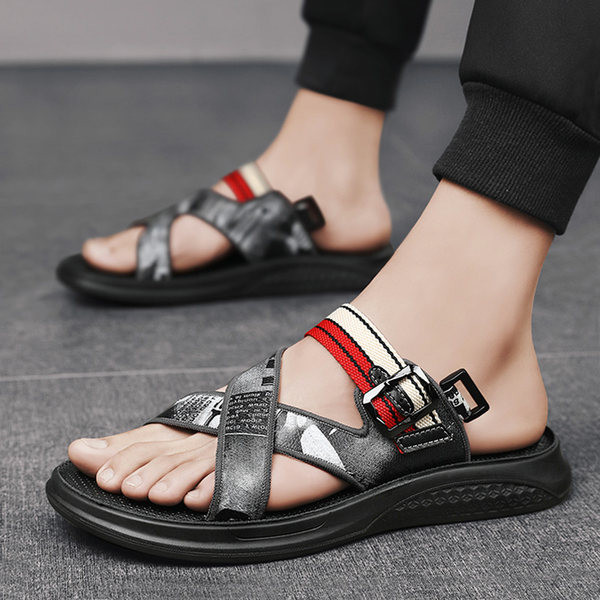 Νέο μοντέλο ανδρικά σανδάλια με επιγραφές σε δύο χρώματα