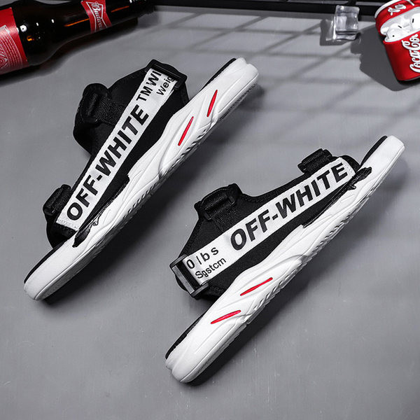 Casual σανδάλια με επιγραφές και επίπεδη σόλα