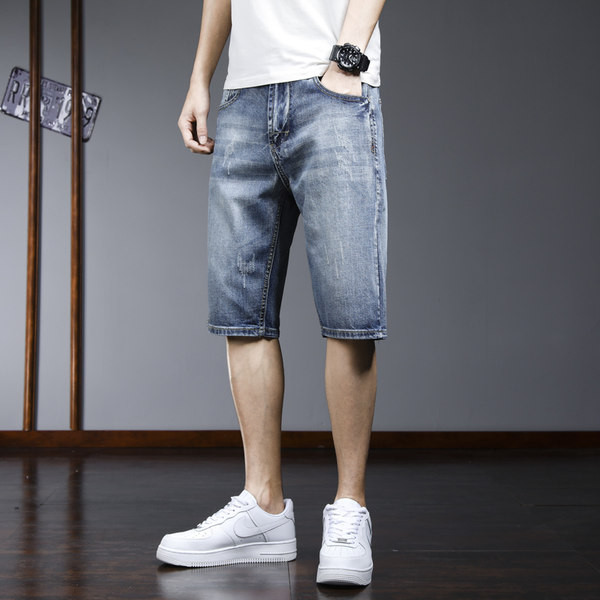 Férfi 3/4-es farmer sima modell