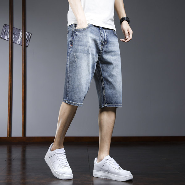 Férfi 3/4-es farmer sima modell