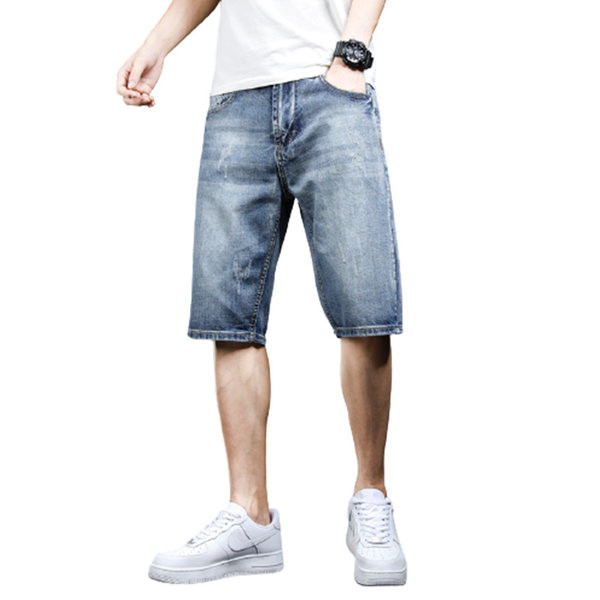 Férfi 3/4-es farmer sima modell