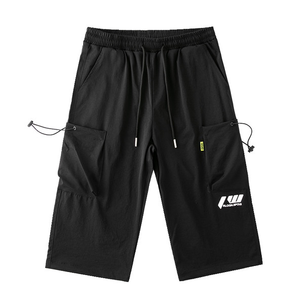 Ανδρικό καλοκαιρινό παντελόνι με επιγραφή και μήκος 7/8