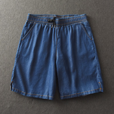 Ανδρικό τζιν σορτς με κορδόνια