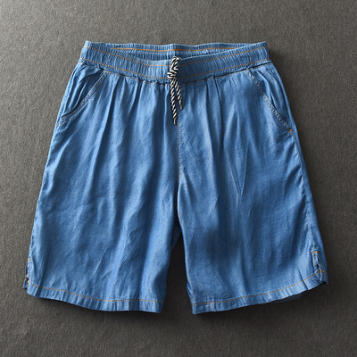 Ανδρικό τζιν σορτς με κορδόνια