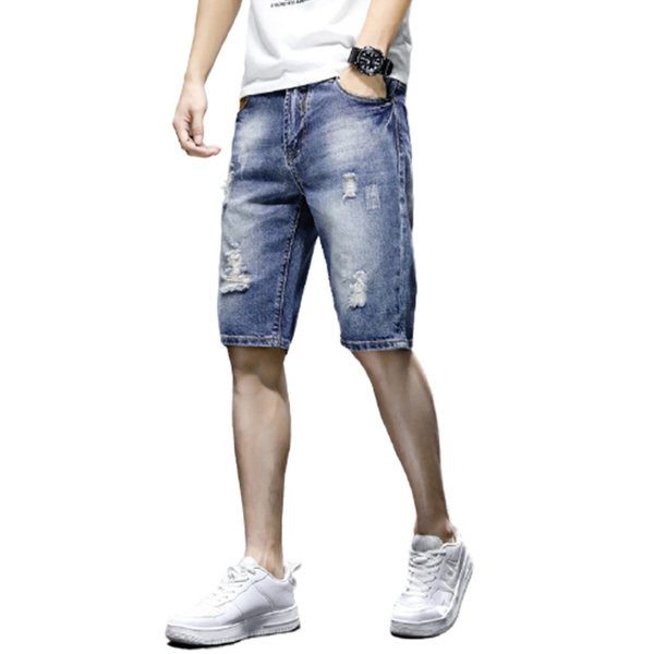 Καλοκαιρινά ανδρικά τζιν με σκισμένο εφέ