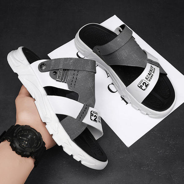 Ανδρικά σανδάλια με επιγραφές - σε τρία χρώματα