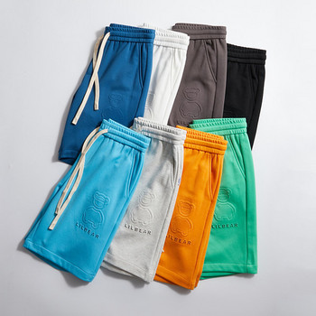 Едноцветни мъжки шорти с ластик  и джобове