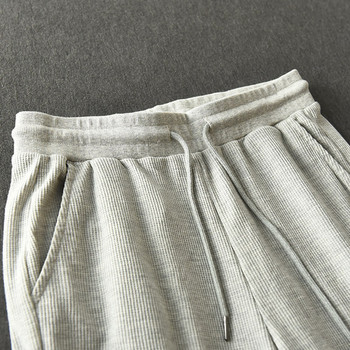 Къси мъжки панталони с връзки и ластична талия 