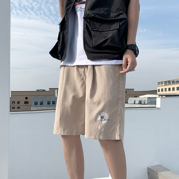 Casual φαρδύ παντελόνι με απλικέ χρώματος