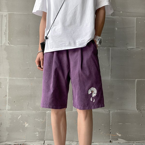 Casual φαρδύ παντελόνι με απλικέ χρώματος