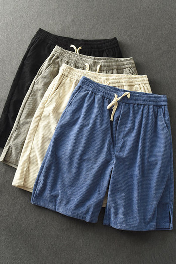 Нов модел къси мъжки панталони с връзки в четири цвята