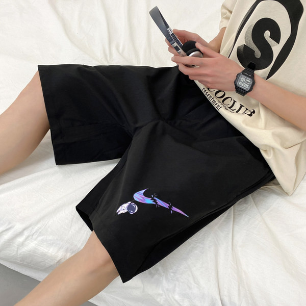 Alkalmi férfi rövidnadrág színes rátéttel