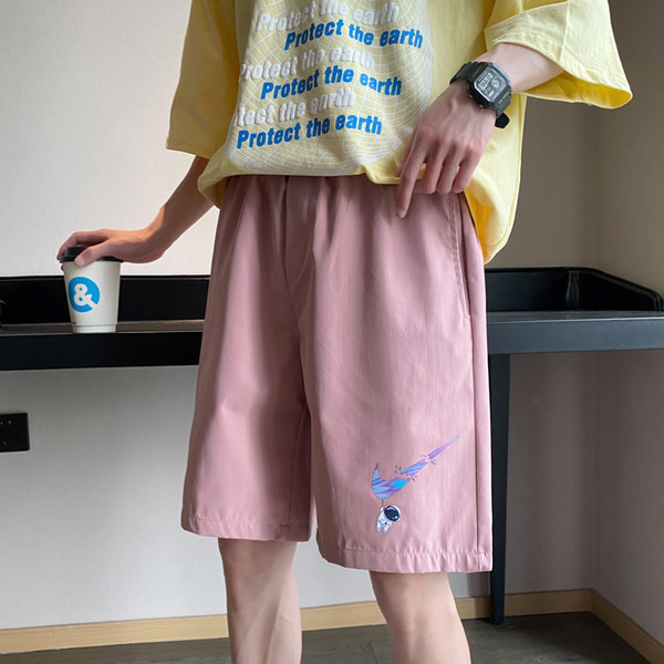 Alkalmi férfi rövidnadrág színes rátéttel