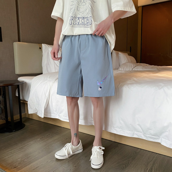 Alkalmi férfi rövidnadrág színes rátéttel