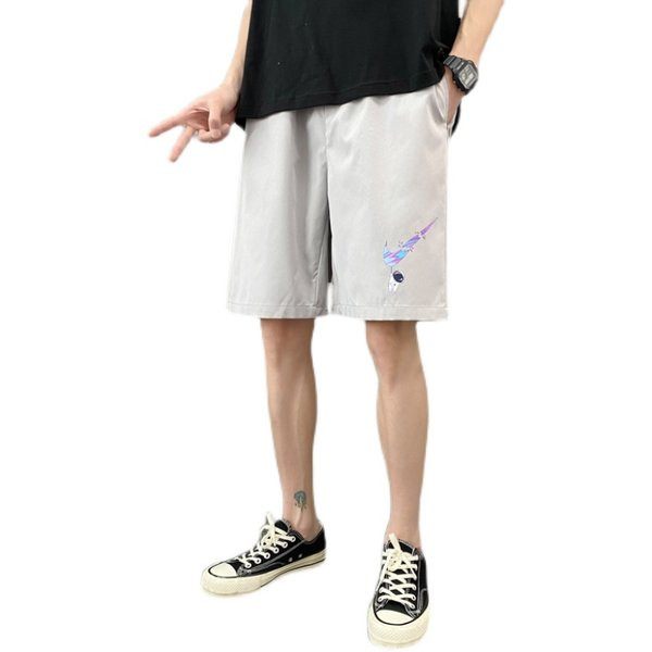 Alkalmi férfi rövidnadrág színes rátéttel