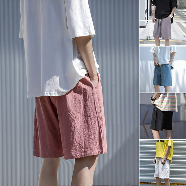 Μονόχρωμο βαμβακερό παντελόνι για άντρες