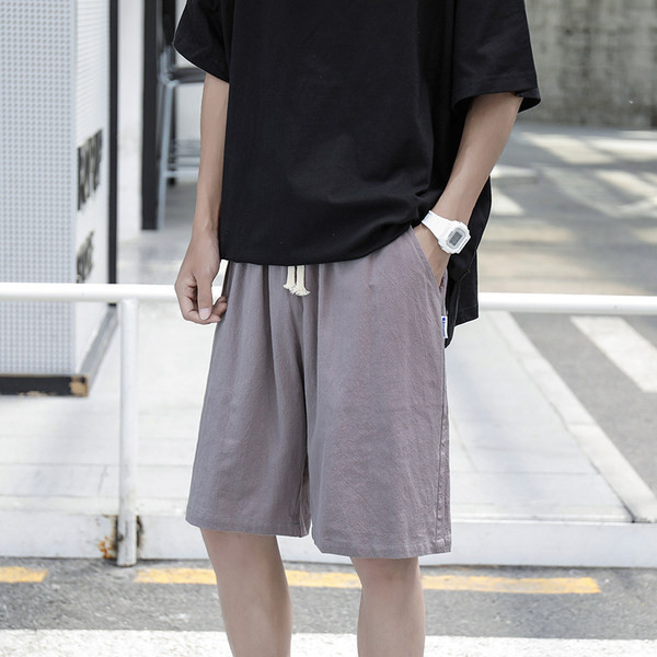 Μονόχρωμο βαμβακερό παντελόνι για άντρες