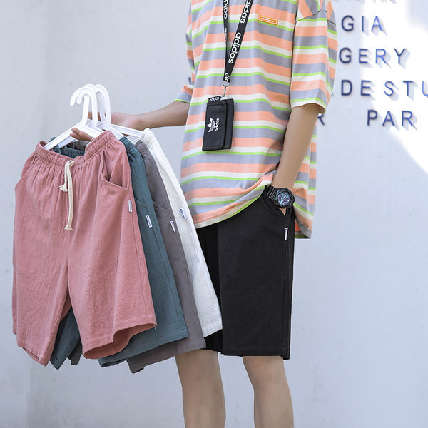 Μονόχρωμο βαμβακερό παντελόνι για άντρες