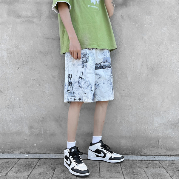 Casual φαρδύ παντελόνι με μοτίβο με σχέδια για άνδρες