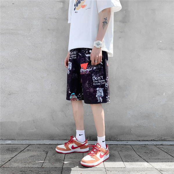 Casual φαρδύ παντελόνι με μοτίβο με σχέδια για άνδρες