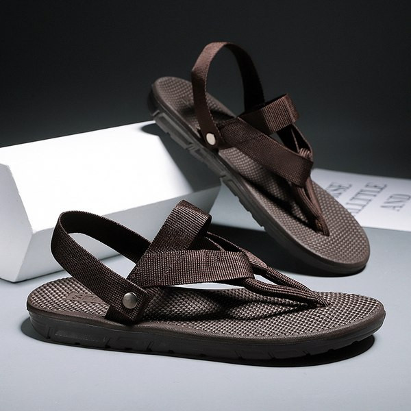 Ανδρικά σανδάλια - απλό μοντέλο με επίπεδη σόλα