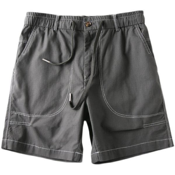 Nyári férfi nadrág zsebekkel, gumírozott derékkal